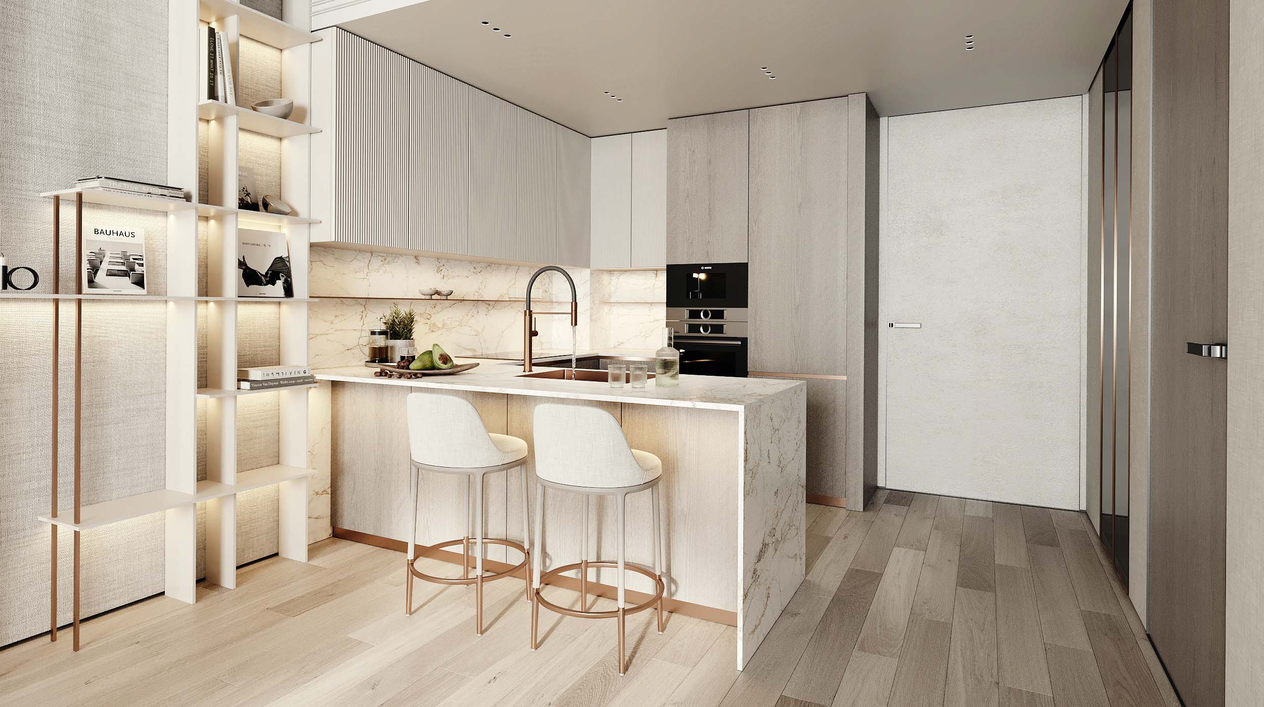 Cuisine moderne équipée - Appartements meublés Dubailand